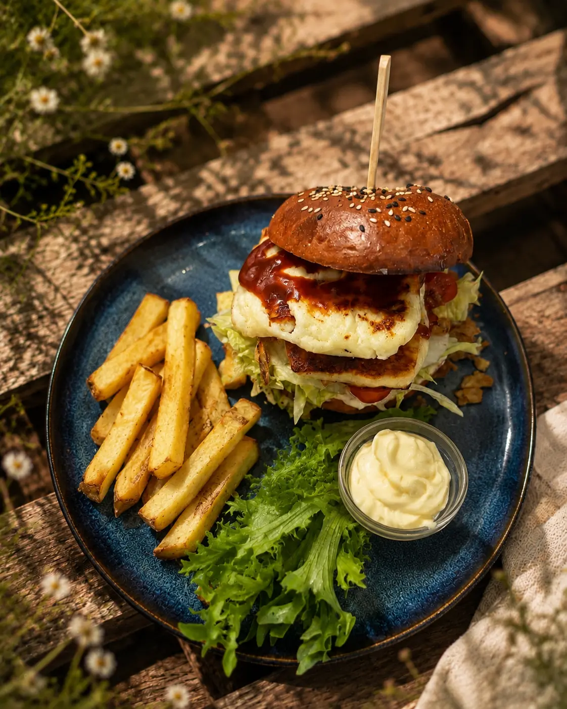 Hamouni burger s hranolky